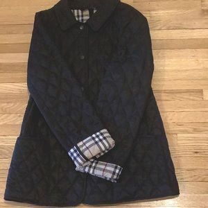 Black Burberry quilted jacket